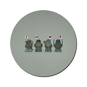 MOUSE PAD GAMER PEQUENO 20x24 cm Nerderia e Lojaria tartarugas nijas colorido