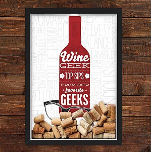 QUADRO CAIXA 33X43  PORTA ROLHA VINHO NERDERIA E LOJARIA geek wine preto