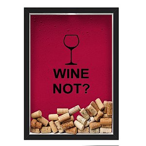 QUADRO CAIXA 33X43 cm  PORTA ROLHA VINHO NERDERIA E LOJARIA vinho wine not preto