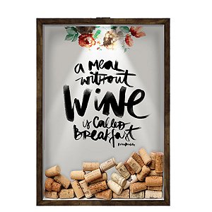 Quadro Caixa 33x43 cm Porta Rolha de Vinho (Com Led) Nerderia e Lojaria led vinho breakfast madeira