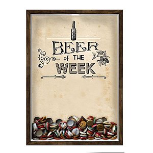 QUADRO 33X43  PORTA TAMPINHA CERVEJA Nerderia e Lojaria cerveja beer of the week madeira