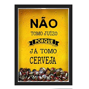 QUADRO CAIXA 33X43 cm PORTA TAMPINHA CERVEJA NERDERIA E LOJARIA cerveja juizo preto