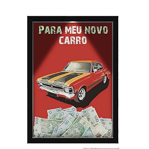 Quadro Caixa  COFRE 33x43 cm (Com Led) Lojaria e Nerderia. car2 preto