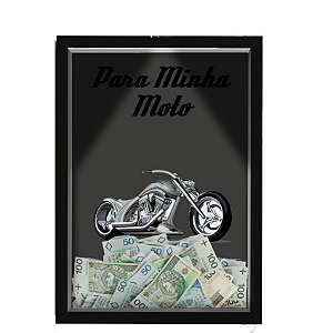 Quadro Caixa  COFRE 33x43 cm (Com Led) Lojaria e Nerderia. moto2 preto