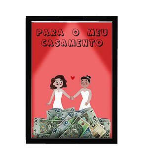 Quadro Caixa Cofre 33x43 cm Para o seu Casamento (Com Led)Nerderia e Lojaria noivas preto