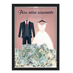 Quadro CAIXA COFRE 33x43 cm PARA O SEU CASAMENTO NERDERIA E LOJARIA casamento roupas preto