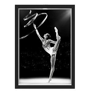 Quadro Caixa  33x43 cm (Com Led) Lojaria e Nerderia. ginastica fita 02 preto