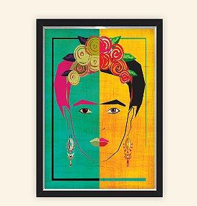 Quadro Caixa Decorativo 23x33cm Nerderia e Lojaria frida brasil preto