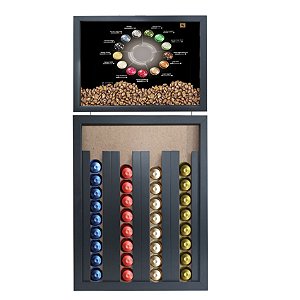 Quadro Caixa Porta Capsulas de Café Nespresso 33x70cm  Nerderia e Lojaria tipos de cafe preto