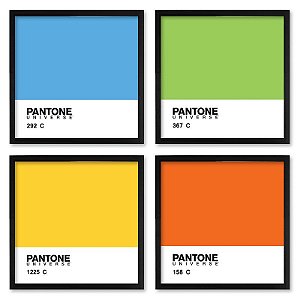 Quadro  23x23cm (4 und.) Nerderia e Lojaria pantone preto