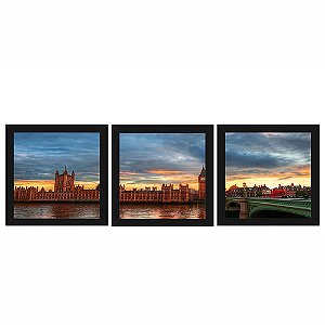 Quadro 23x23 (3 und.) Nerderia Lojaria Big Ben 01 preto