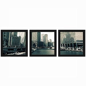 Quadro 23x23 (3 und.) Nerderia Lojaria Cidade preto