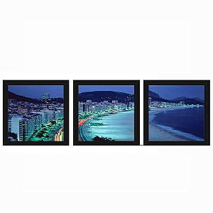 Quadro 23x23 (3 und.) Nerderia Lojaria Copacabana preto