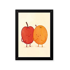 Quadro Decorativo 23x33cm Nerderia e Lojaria amizade frutas preto