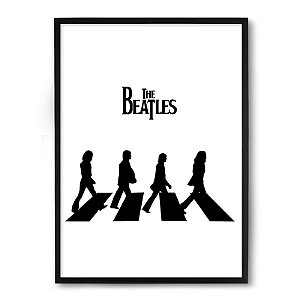 Quadro Decorativo 23x33cm Nerderia e Lojaria beatles preto