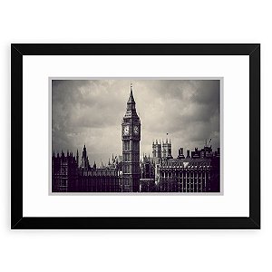 Quadro Decorativo 23x33cm Nerderia e Lojaria Big Ben 02 preto