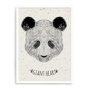 Quadro Decorativo 23x33cm Nerderia e Lojaria branco panda branco