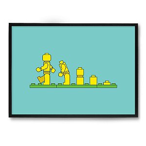 Quadro Decorativo 23x33cm Nerderia e Lojaria evolucao lego preto