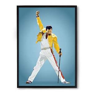 Quadro Decorativo 23x33cm Nerderia e Lojaria fred mercury preto