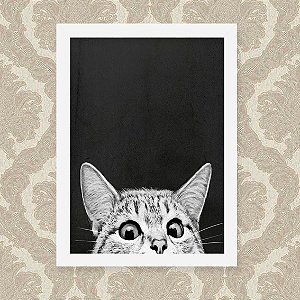 Quadro Decorativo 23x33cm Nerderia e Lojaria gato preto