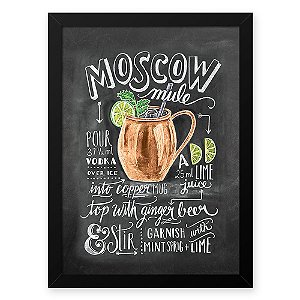 Quadro Decorativo 23x33cm Nerderia e Lojaria lousa moscow branco