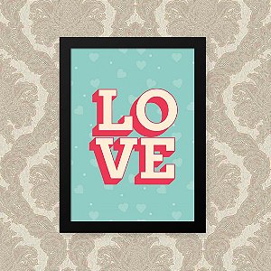 Quadro Decorativo 23x33cm Nerderia e Lojaria love preto