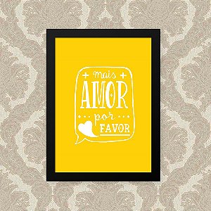 Quadro Decorativo 23x33cm Nerderia e Lojaria mais amor preto