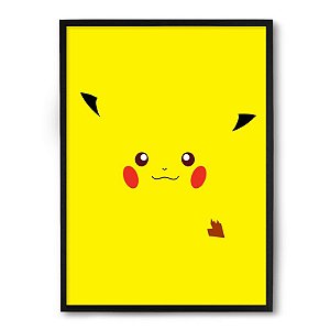 Quadro Decorativo 23x33cm Nerderia e Lojaria pikachu minimalista preto