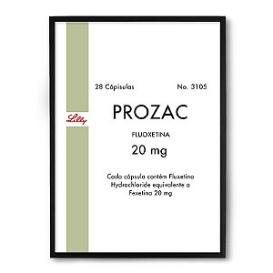 Quadro Decorativo 23x33cm Nerderia e Lojaria prozac preto