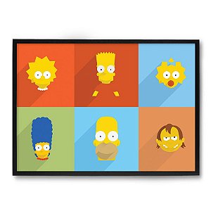 Quadro Decorativo 23x33cm Nerderia e Lojaria simpsons minimalista preto