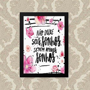 Quadro Decorativo 23x33cm Nerderia e Lojaria sonhos preto