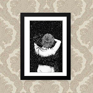 Quadro Decorativo 23x33cm Nerderia e Lojaria space love preto