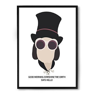 Quadro Decorativo 23x33cm Nerderia e Lojaria willy wonka preto