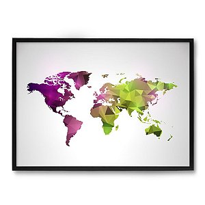 Quadro Decorativo 23x33cm Nerderia e Lojaria world geometrico preto