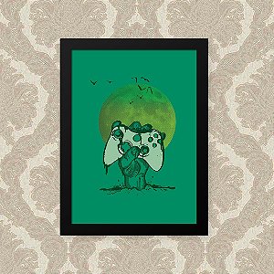 Quadro Decorativo 23x33cm Nerderia e Lojaria zombie gamer preto