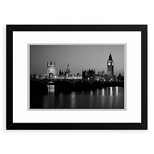 Quadro Decorativo 33x43cm Nerderia e Lojaria  Big Ben 03 preto