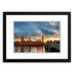 Quadro Decorativo 33x43cm Nerderia e Lojaria  Big Ben 04 preto