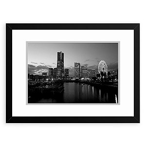 Quadro Decorativo 33x43cm Nerderia e Lojaria  cidade grande preto