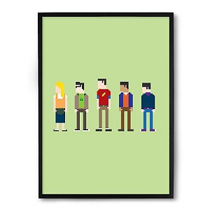 Quadro Decorativo 33x43cm Nerderia e Lojaria big bang pixels preto