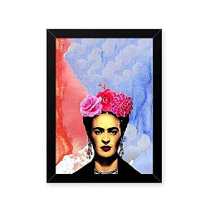 Quadro Decorativo 33x43cm Nerderia e Lojaria frida cores preto