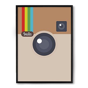 Quadro Decorativo 33x43cm Nerderia e Lojaria instagram preto