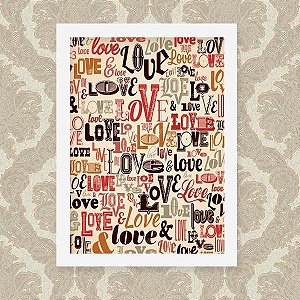 Quadro Decorativo 33x43cm Nerderia e Lojaria love preto