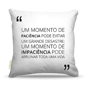 Almofada 45 x 45cm  Nerderia e Lojaria frases paciencia colorido