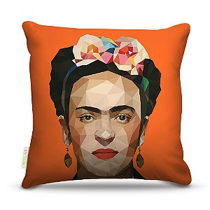 Almofada 45 x 45cm  Nerderia e Lojaria frida geometrica laranja colorido