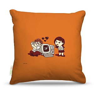 Almofada 45 x 45cm  Nerderia e Lojaria geek love colorido