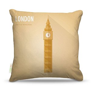 Almofada 45 x 45cm  Nerderia e Lojaria london vector colorido