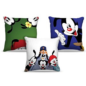 Combo de almofadas 45 x 45 cm (3und.) Nerderia e Lojaria animaniacs 01 colorido