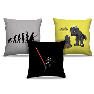 Combo de almofadas 45 x 45 cm (3und.) Nerderia e Lojaria darth vader 02 colorido