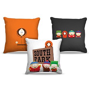 Combo de almofadas 45 x 45 cm (3und.) Nerderia e Lojaria south park 01 colorido