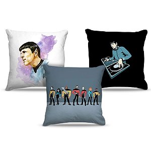 Combo de almofadas 45 x 45 cm (3und.) Nerderia e Lojaria spock 01 colorido